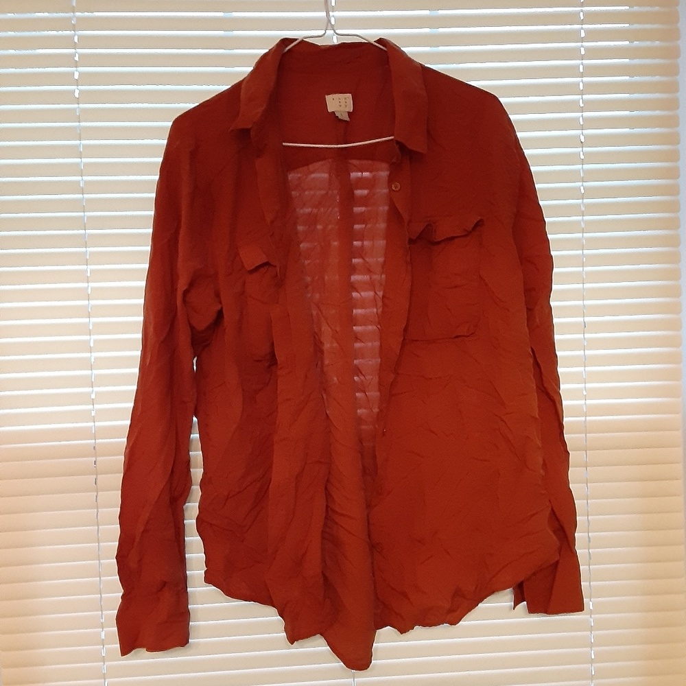 Orange button up